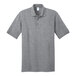 A Port & Company athletic heather polo shirt with short sleeves.