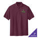 A small maroon Port Authority polo shirt with a logo on it.
