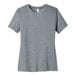 A Bella + Canvas women's athletic heather short sleeve t-shirt with a small white logo.