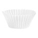 A close-up of a white fluted paper cupcake liner.