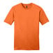 An orange District T-shirt with black collar.