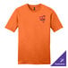 An extra large orange District t-shirt with a logo on it.