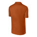 The back of a Texas orange Sport-Tek polo shirt.