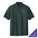 A dark green Port Authority polo shirt with a logo on it.