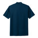 A navy Nike polo shirt with a collar and short sleeves.