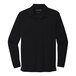 A black Port Authority long sleeve polo shirt.