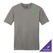 A grey District short sleeve t-shirt with a green logo.