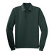 A Port Authority® dark green long sleeve polo shirt.