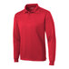 A Sport-Tek True Red polyester long sleeve polo shirt.