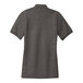 A back view of a Port Authority women's charcoal heather gray polo shirt.