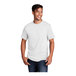 A man wearing a white Port & Company short sleeve t-shirt.