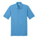 A Port & Company Aquatic Blue short sleeve polo shirt.
