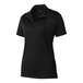 A black Sport-Tek short sleeve polo shirt with a collar.