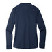 A women's navy long sleeve Port Authority polo shirt.