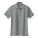 A Port Authority cool gray short sleeve polo shirt with a collar.