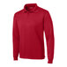 A red Sport-Tek long sleeve polo shirt.