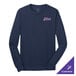 A navy Port & Company long sleeve t-shirt.