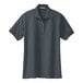 A Port Authority steel gray short sleeve polo shirt for women with a collar.