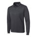 A Sport-Tek unisex long sleeve polo shirt in iron gray.