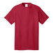 A red Port & Company short sleeve t-shirt on a white background.