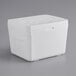 A white styrofoam cooler with a lid.