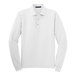 A white Port Authority long sleeved polo shirt.