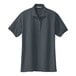 A steel gray Port Authority women's short sleeve polo shirt with a collar.