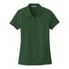A Port Authority women's deep forest green short sleeve pique polo shirt.