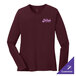 A maroon Port & Company long sleeve shirt with the word "stix" on it.