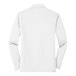 A white Port Authority long sleeve polo shirt.