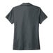 A back view of a women's grey Nike polo shirt with a collar.