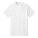 A white Port & Company short sleeve t-shirt with a blue label.