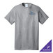 A Port & Company athletic heather short sleeve t-shirt in grey with a logo on it.