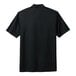 A black Nike polo shirt with short sleeves.
