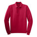 A red Port Authority® long sleeved polo shirt.