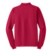 A red Port Authority long sleeve polo shirt.