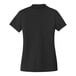 A Port Authority women's black short sleeve polo shirt with a collar.