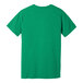 A customizable heather kelly green Bella + Canvas short sleeve T-shirt with a white logo on the back.