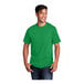A man wearing a Port & Company Clover Green T-shirt smiling.