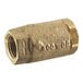 A gold Watts LF600 series 1/2" check valve with a nut.