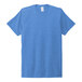 An azure blue AllMade tri-blend t-shirt with a white collar.