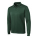 A forest green Sport-Tek long sleeve polo shirt.