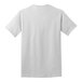 A close-up of a white Port & Company short sleeve T-shirt.