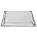 An American Metalcraft stainless steel square tray with a hammered finish on a white background.