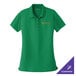 A women's extra small bright kelly green Port Authority polo shirt with a logo on it.