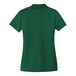 A Port Authority women's deep forest green polo shirt with a white collar.
