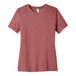 A Bella + Canvas women's short-sleeved customizable t-shirt in heather mauve.