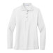 A white Port Authority long sleeve polo shirt.