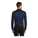 A man wearing a navy Port Authority long sleeve polo shirt.