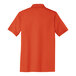 An orange Port & Company polo shirt with a white collar.